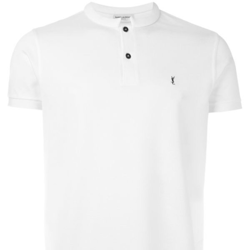 BRAND NEW YSL logo mao mandarin collar polo shirt